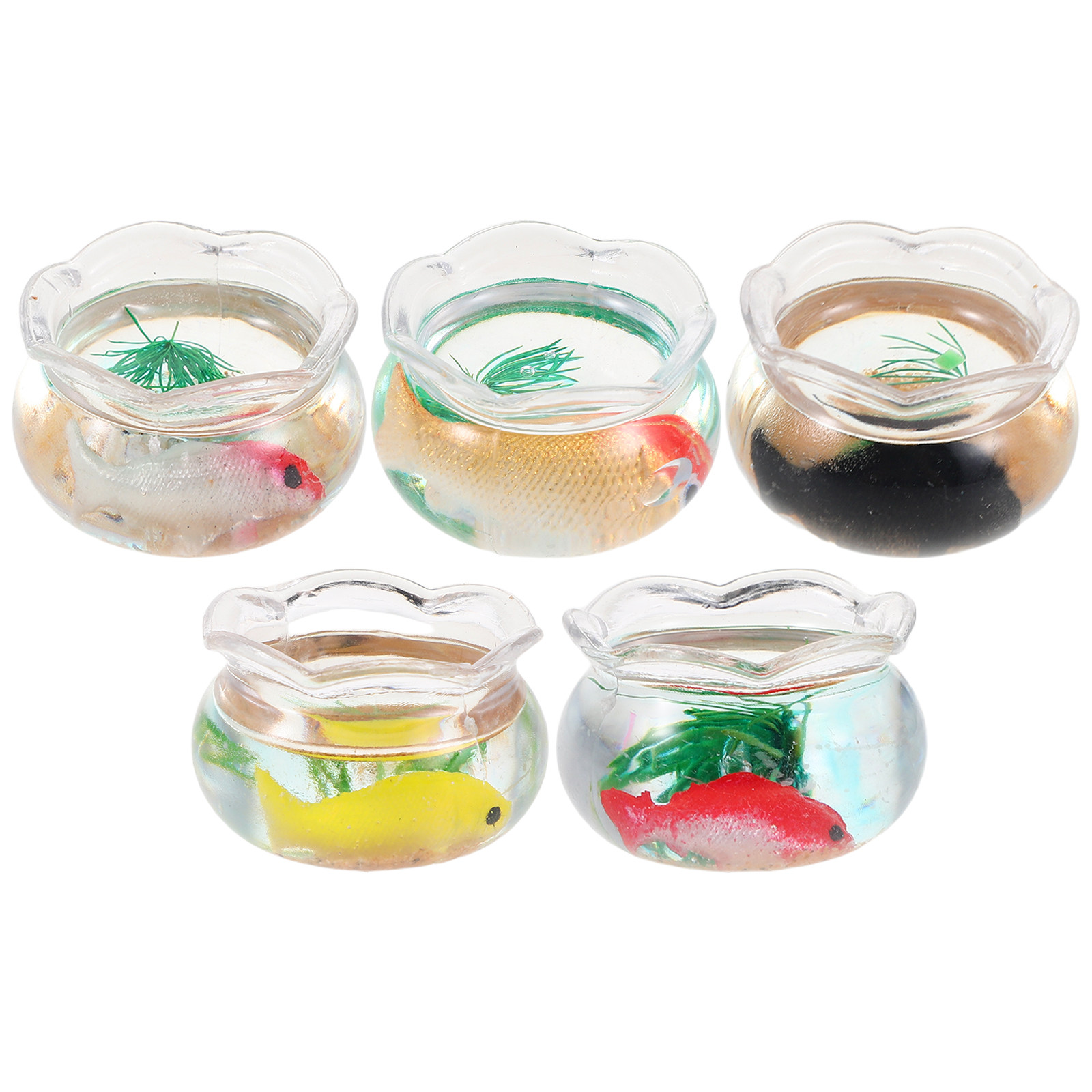 5 Peças Mini Aquário Redondo p - Aquarium Mini Fish avaliação e preço